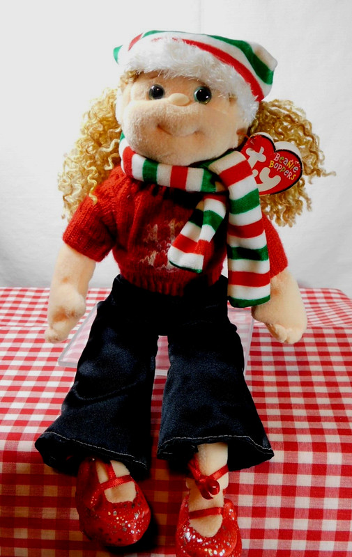 Ty Beanie Boppers Festive Frannie Christmas Doll Mint with Tag