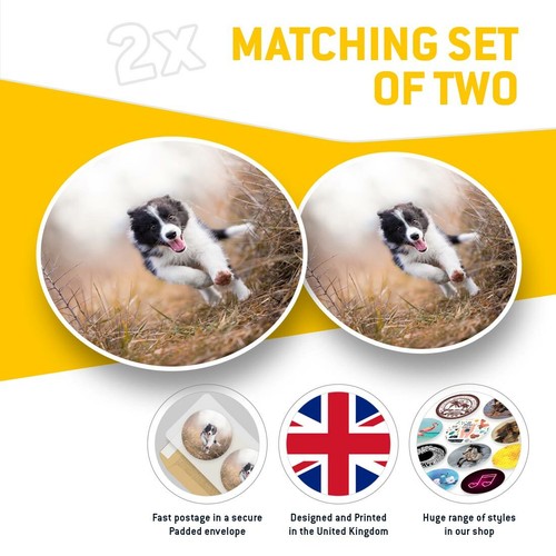 2 x Vinyl Stickers 30cm - Happy Border Collie Puppy Dog #45286 - 第 2/8 張圖片
