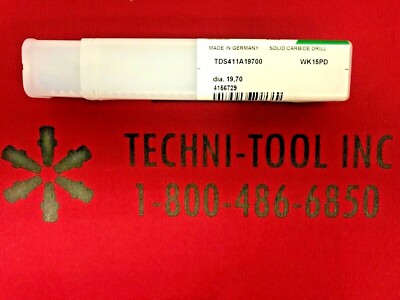 TDS411A19700 15.7mm (0.6181) x 6.7323 OAL Coolant-Thru 8xD HP Drill 4156729