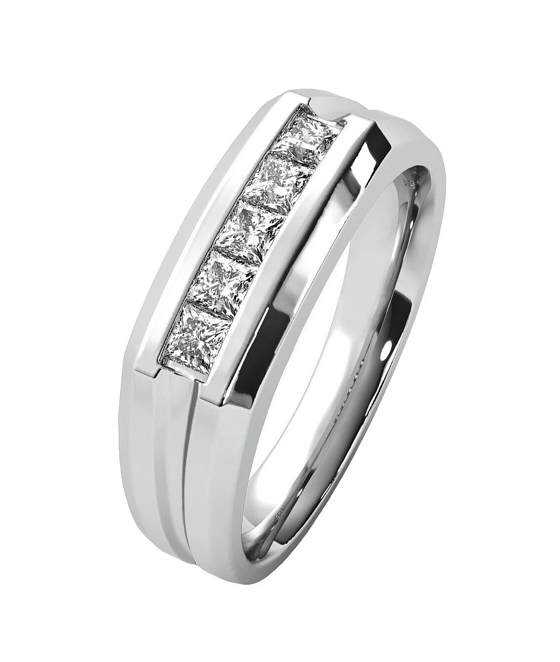 Diamond White Gold Rings for Men 8.5 Ring