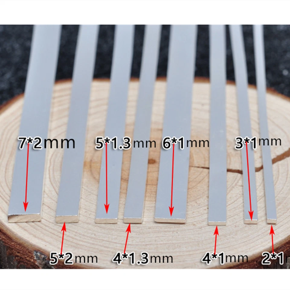 Anillo brazalete de alambre plano rectangular de plata de ley 925 en blanco para hacer joyas de 100 mm Foto 2 de 4