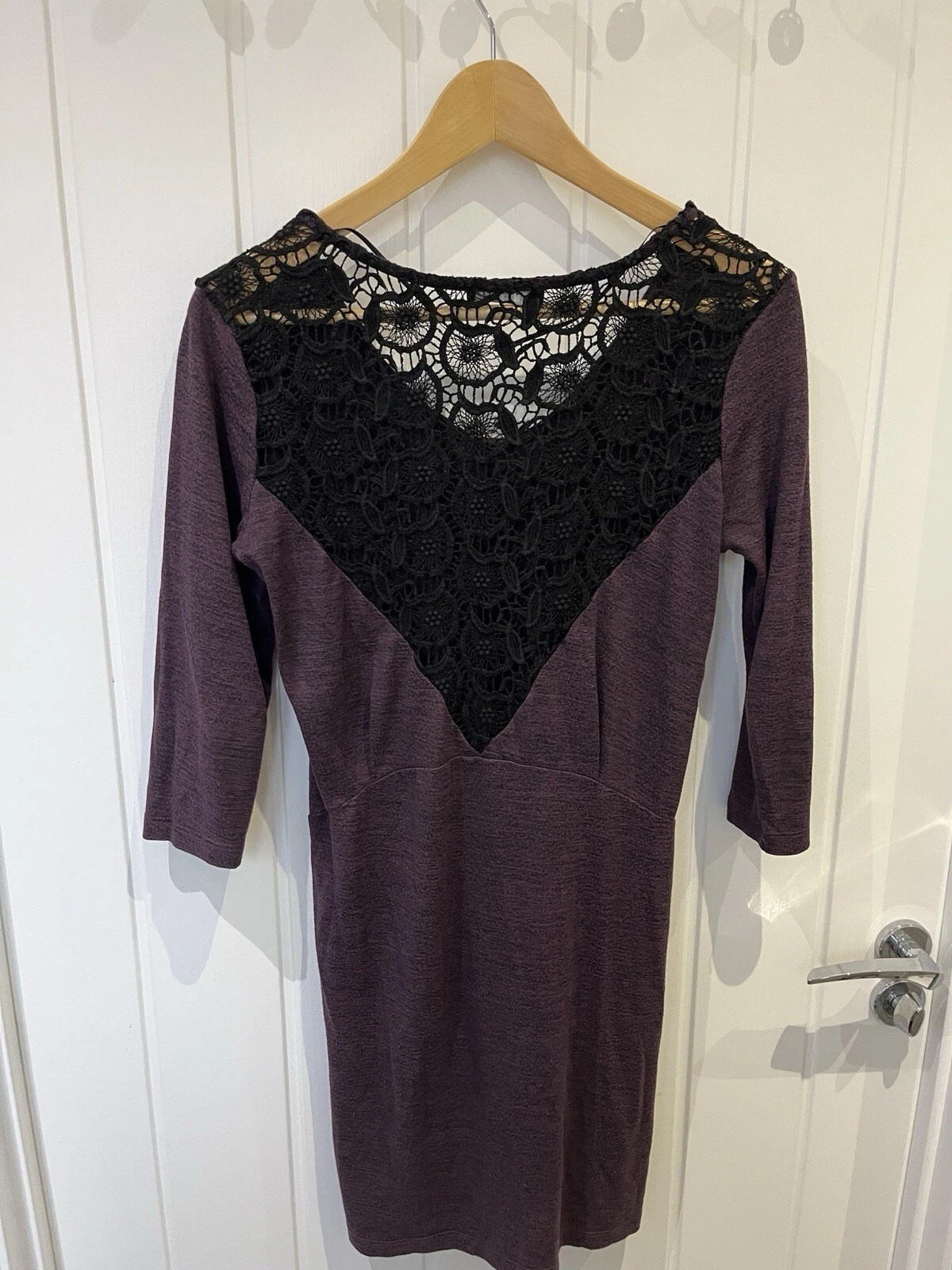 VETEMENTS Vintage Vila Abbigliamento ASOS Viola Pizzo Schiena Mini Abito Taglia M 12
