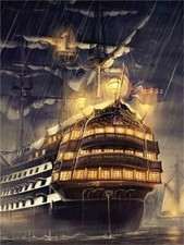 Paint By Numbers Adults kids Ship Sea Landscape DIY Painting Kit 40x50CM Canvas