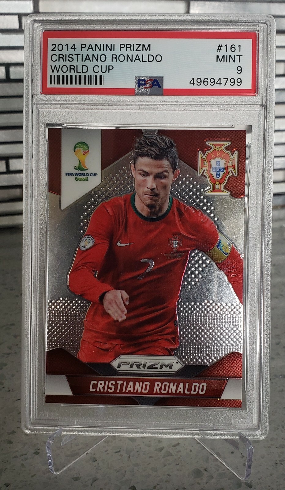 2014 Panini Prizm World Cup Cristiano Ronaldo PSA 9  GOAT!