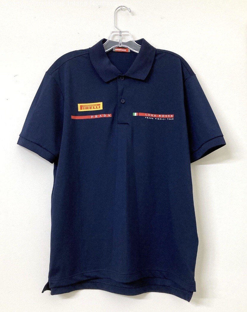【未使用】LUNA ROSSA PRADA PIRELLI TEAMCAP M紺 Prada Luna Rossa Pirelli Team Navy Blue Polyester Blend Polo