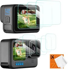 K F CONCEPT Screen Protector Kit for Gopro Hero 12/Hero 11/Hero 10/Hero 9 Black