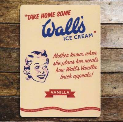 Retro Wände Eis Vanille Metall Werbeschild