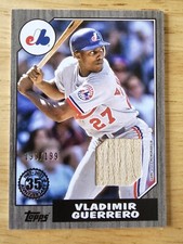 2022 Topps Vladimir Guerrero Black 1987 Design Bat Relic Montreal Expos #199/199