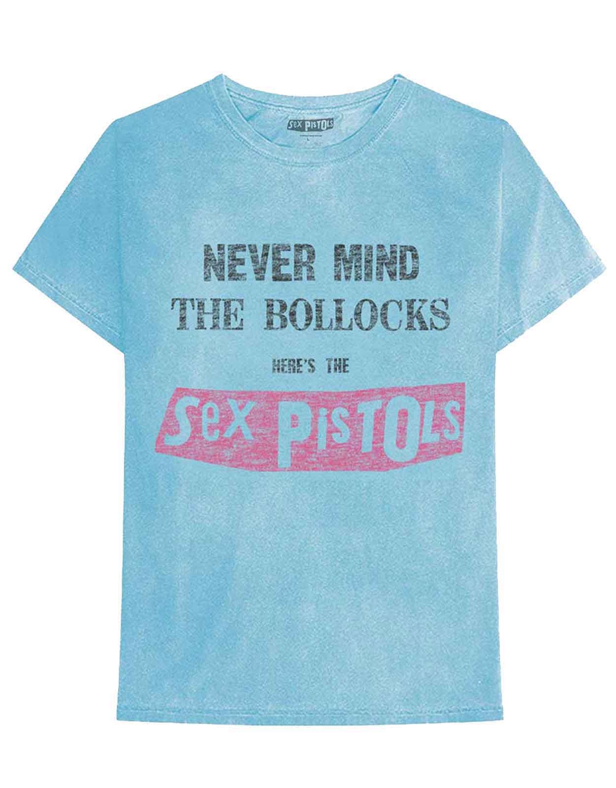 Sex Pistols Never Mind the B**cks Distressed Unisex Blue T-Shirt Official