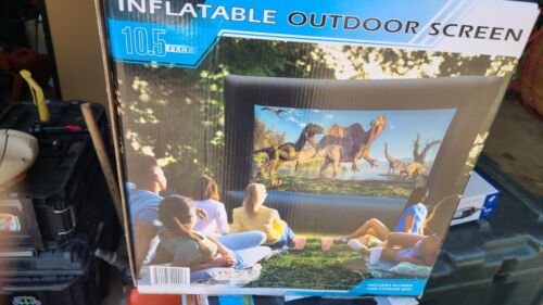Pantalla de película inflable para exteriores de 10,5 pies, incluye soplador, estacas y correas