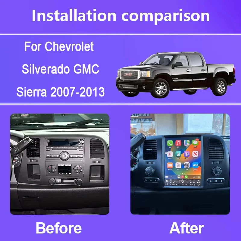 Radio estéreo para automóvil Android12 de 12,1 pulgadas para Chevrolet Silverado GMC Sierra 2007-2013 Foto 2 de 4