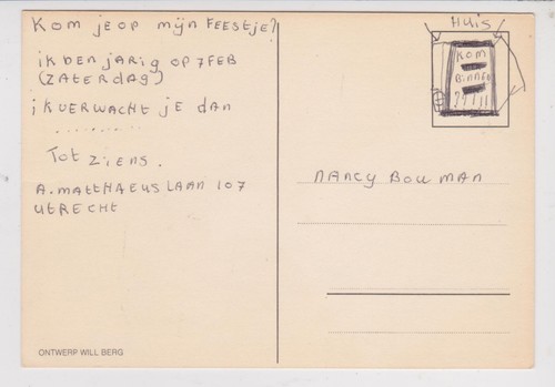 Postcard / Postkarte / Ansichtkaart / AK +/- 1980 Will Berg - Imagen 2 de 2