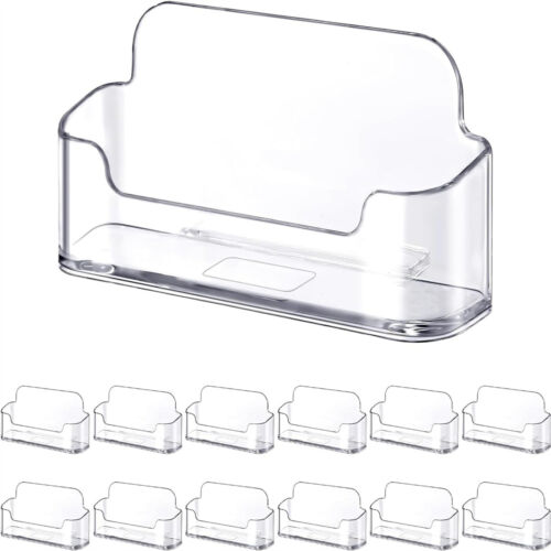 UP 20X Clear Desktop Business Card Holder Display Card Stand Plastic Desk Shelf - Picture 5 of 14