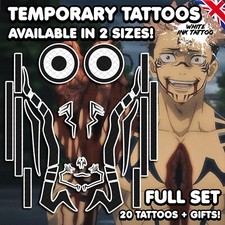 UK Ryumen Sukuna - Jujutsu Kaisen Temporary Tattoo Cosplay Face FULL SET