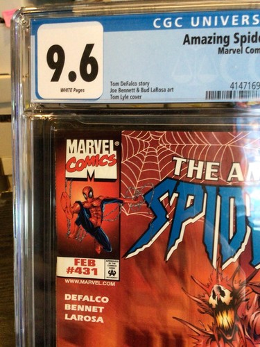 CGC 9.6 AMAZING SPIDER-MAN #431 MARVEL 1998 COSMIC CARNAGE SILVER SURFER - Picture 2 of 5