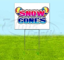 SNOW CONES 18x24 Yard Sign WITH STAKE Corrugated Bandit USA BUSINESS TREAT