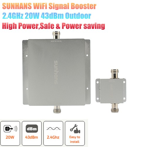 Sunhans 20W 2.4G 43dBm WiFi Outdoor Signal Booster High Power Wireless Amplifier