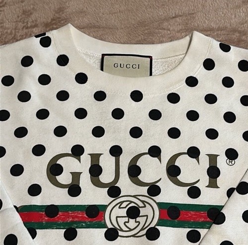 Gucci White & Black Polka Dot Print Sweatshirt for Men's - Picture 3 of 12