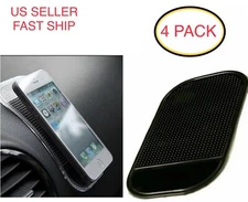 4PCS Powerful Anti-Slip Car Sticky Mat Non-Slip Pad GPS Phone Holder Black Auto