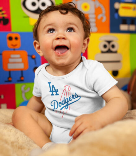 Los Angeles Dodgers Baseball Baby 1 Piece Bodysuit Infant LA Jersey Outfit - Afbeelding 1 van 5