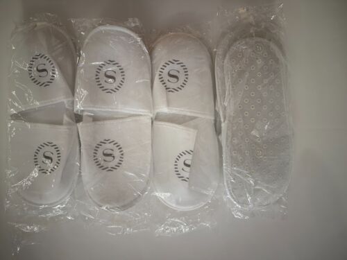 4-pack Sheraton Hotel Luxurious Spa Travel Slippers in White New - Picture 3 of 3