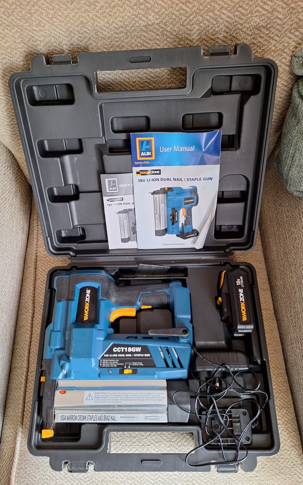 Workzone 18v Cordless Nail Gun eBay