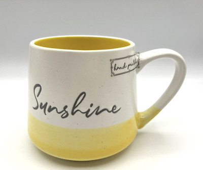 Large Coffee Mug. Sunshine. Yellow, White. Sheffield Home Porcelain Coffee New