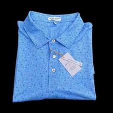 Peter Millar Crown Sport Mixed Drinks Summer Comfort Polo Shirt Large 110