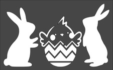 1- 5x8 inch Stencil V-135 Easter Bunny  Chick 6mil 