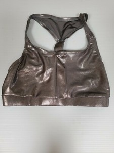 Double Platinum Dancewear Child L large Dance/Sports Bra Top Silver *