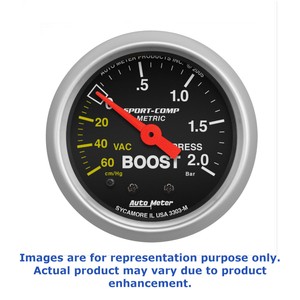 Autometer 3303 Sport-Comp Boost/Vacuum Gauge 2-1/16 in. Mechanical Autometer 3303 Sport-Comp Boost/Vacuum Gauge 2-1/16 in. Mechanical