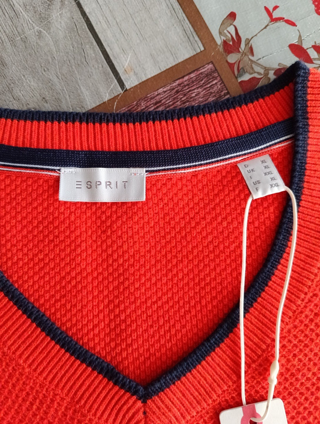 Herren Pulli Pullover orange XL Esprit Baumwolle aktuell neu Etikett 52 54 89