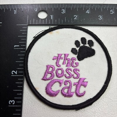 Vtg c1980s NOS ARCTIC CAT THE BOSS CAT Snowmobile Patch Ski Mobile Ski Sled 00SW