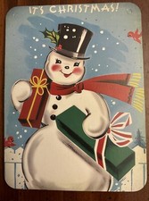 Christmas Decor Holiday VINTAGE STYLE Die Cut Cardboard 4 X 6  