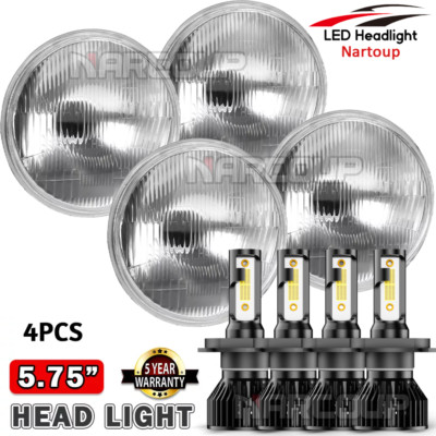 4x 100W 5.75'' LED Projector Headlight H5001 H5006 For Dodge Monaco 1965-1976