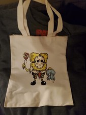 Horror movie sponge bob Halloween trick or treat tote bag