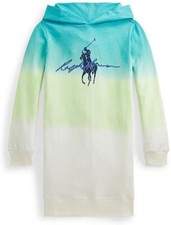 Polo Ralph Lauren Girls Big Pony Ombre Spa Terry Hooded Dress