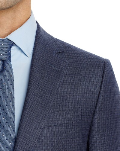 Z ZEGNA Mens Blue Micro Check Drop 8 Wool Slim Fit Suit 42S Flat Front Pants NWT - Picture 5 of 6