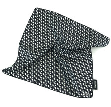 TOM FORD Pocket Square Silk Grey Black Pattern Handkerchief Italy Size 40x40 cm
