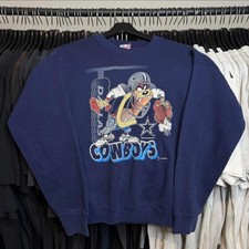 Vintage 90s rare Dallas cowboys Taz sweatshirt NFL team logo VK15763