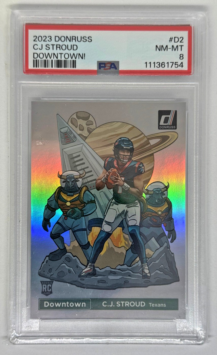 2023 Donruss CJ Stroud Downtown! Rookie - PSA 8