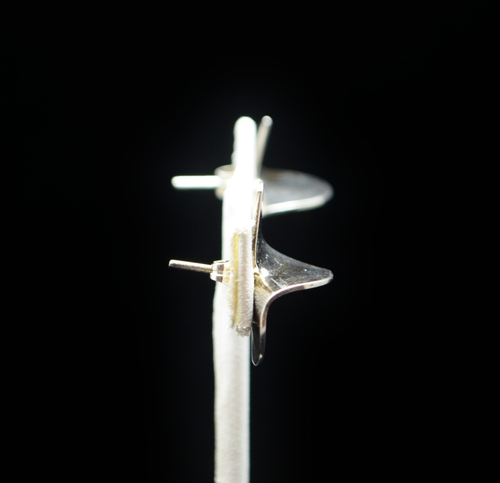 Sterling Silver Twisted Design Flat Stud Earrings… - image 2