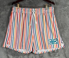 Ryoko Rain Shorts Mens 3XL 34x5 MultiColor Stripes Mesh Side Pockets Made in USA