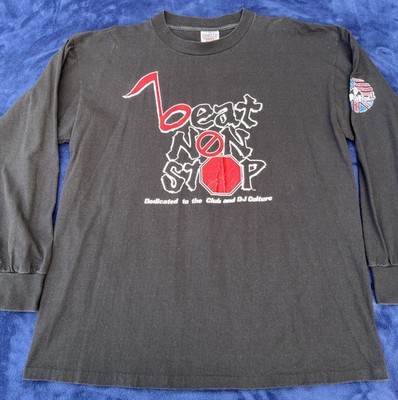 トップス stone  archive long t-shirt 90s Vintage 90s Beat Non Stop Record Store Long Sleeve T Shirt Size XL