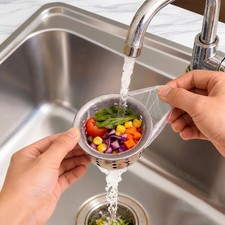 400 PCS Disposable Kitchen Sink Strainer Mesh Bag, Ultra-Fine Elastic Anti-Cl...