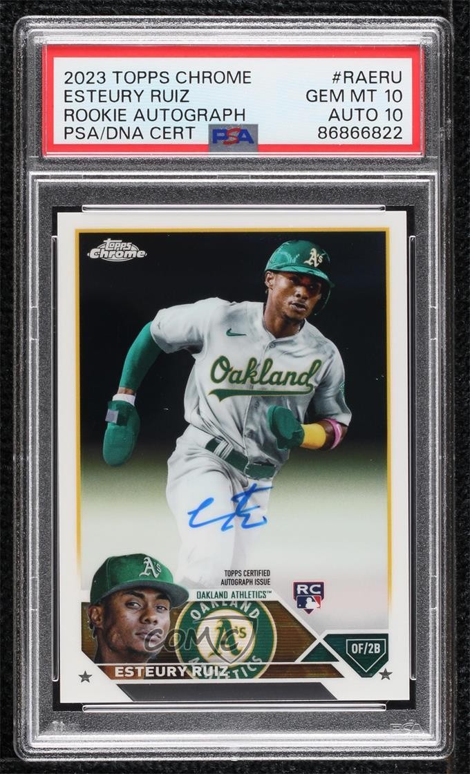2023 Topps Chrome Rookie Auto Esteury Ruiz #RA-ERU PSA 10 GEM MT Auto RC t2a