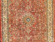 ANTIQUE HAND-KNOTTED TURKISH TABRIZI HERIKEH TRIBAL WOOL RUG