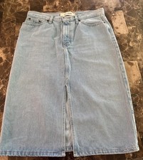 GAP Light Blue Denim Y2K Pencil Skirt Women s Size 12 Front Slit, Back Pockets