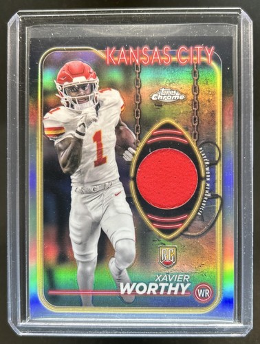 2024 Topps Chrome Xavier Worthy Relics RC Jersey #CRR-XW Chiefs Rookie