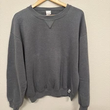 Vtg 80s 90s Russell Athletic Mens Sweatshirt Size LARGE Gray Crew Neck Blank